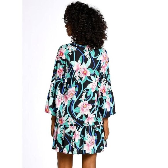 La Blanca 'Nightfall Blooms' Floral Swimsuit Cover-Up Dress, Black/Multicolor - Picture 2 of 2